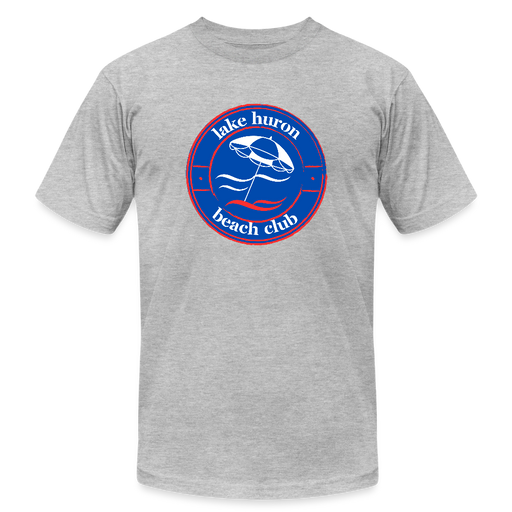 Lake Huron Beach Club™ Tee – Fresh Coast Prep (Red, White & Blue) - heather gray