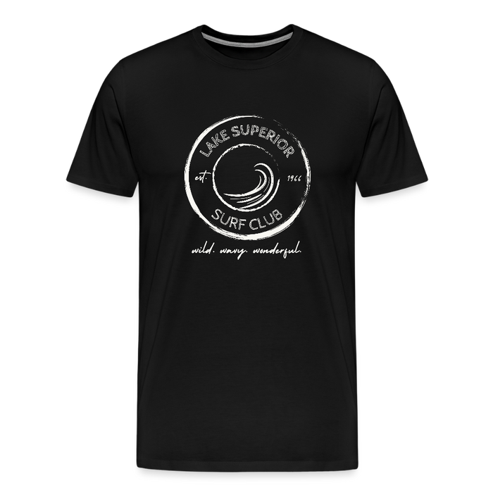 Lake Superior Surf Club Premium Unisex T-Shirt – White Logo | Wild. Wavy. Wonderful. - black