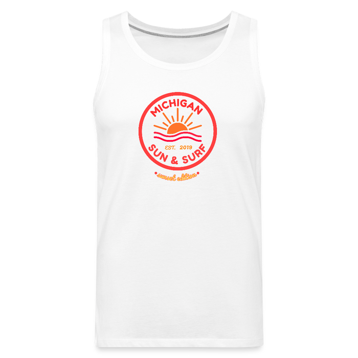 Michigan Sun & Surf “Sunset Edition” Men’s Premium Tank Top - white
