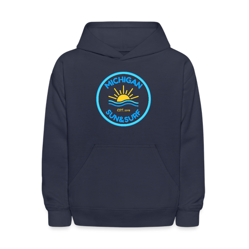Michigan Sun & Surf™ Kids Hoodie – Retro Style for Little Explorers - navy