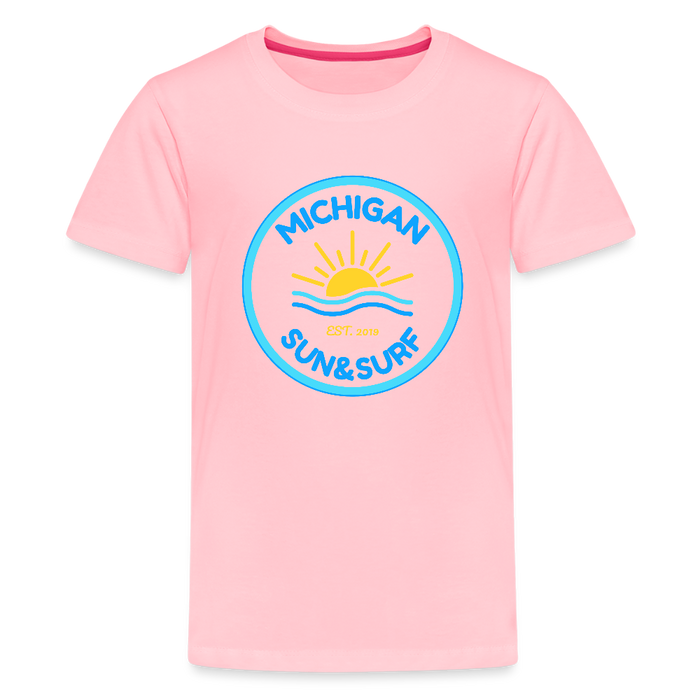 Michigan Sun & Surf™ Kids Premium Tee – Soft, Tough, and Beach-Ready - pink
