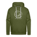 Lake Superior Surf Club Premium Hoodie – White Logo | Wild. Wavy. Wonderful. - olive green