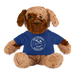 Lake Michigan Beach Club Plush Dog – Cuddly Stuffed Animal with Logo Tee - royal blue
