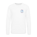 Lake Huron Beach Club Premium Long Sleeve Tee – Navy & Red Logo (Left Pocket) - white