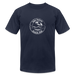 Lake Huron Beach Club Unisex Jersey T-Shirt – White Logo | Bella + Canvas - navy