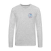 Lake Huron Beach Club Premium Long Sleeve Tee – Navy & Red Logo (Left Pocket) - heather gray