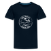 Lake Huron Beach Club Kids’ T-Shirt – White Logo | Soft Cotton Tee - deep navy