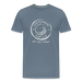 Lake Superior Surf Club Premium Unisex T-Shirt – White Logo | Wild. Wavy. Wonderful. - steel blue