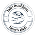 Lake Michigan Beach Club Sticker – Navy on White - white matte