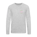 Lake Huron Beach Club Premium Long Sleeve Tee – Pink & Green Logo (Left Pocket) - heather gray