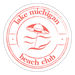 Lake Michigan Beach Club Sticker – Coral on White - white matte
