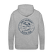 Lake Michigan Beach Club Men’s Premium Hoodie – Heather Gray with Navy Logo - heather grey