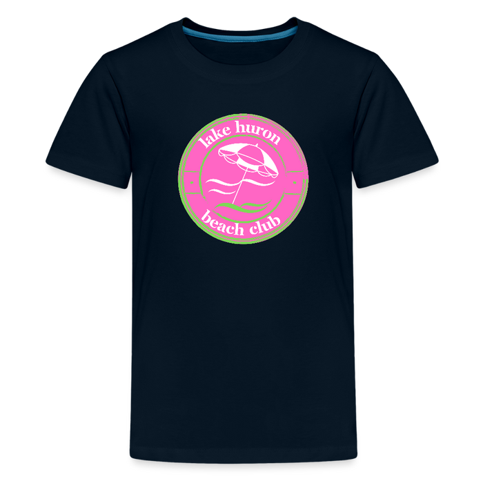 Lake Huron Beach Club™ Kids’ Tee – Red, White & Blue (Fresh Coast Prep™) - deep navy
