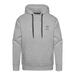 Lake Michigan Beach Club Men’s Premium Hoodie – Heather Gray with Navy Logo - heather grey