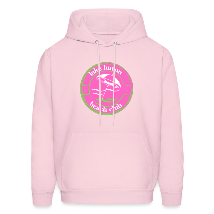 Lake Huron Beach Club™ Hoodie – Fresh Coast Prep (Pink & Green) - pale pink