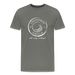 Lake Superior Surf Club Premium Unisex T-Shirt – White Logo | Wild. Wavy. Wonderful. - asphalt gray