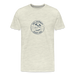 Lake Michigan Beach Club™ Men’s Premium Tee – Oatmeal with Navy Logo - heather oatmeal