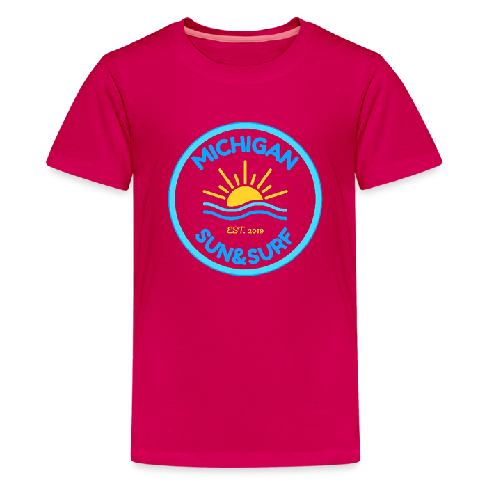 Michigan Sun & Surf™ Kids Premium Tee – Soft, Tough, and Beach-Ready - dark pink