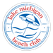 Lake Michigan Beach Club Sticker – Blue & Red | Durable Vinyl - white matte