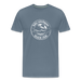 Lake Michigan Beach Club™ Men’s T-Shirt – White Logo - steel blue