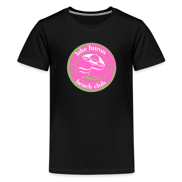Lake Huron Beach Club™ Kids’ Tee – Red, White & Blue (Fresh Coast Prep™) - black