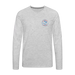 Lake Michigan Beach Club Premium Long Sleeve Tee – Blue & Red Logo (Left Pocket) - heather gray