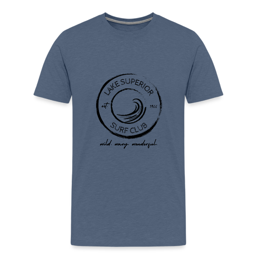 Lake Superior Surf Club Premium Unisex T-Shirt – Wild. Wavy. Wonderful. - heather blue