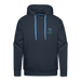 Lake Michigan Beach Club Men’s Premium Hoodie – Navy with Aqua Logo - navy