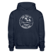 Lake Huron Beach Club Unisex Hoodie – White Logo | Gildan Heavy Blend | - navy