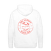 Lake Michigan Beach Club Men’s Premium Hoodie – White with Coral Logo - white