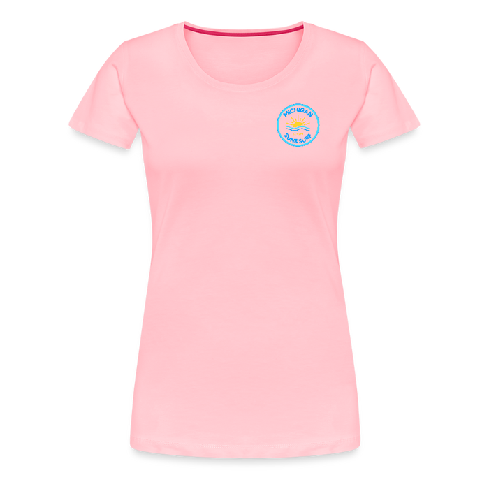 Michigan Sun & Surf™ Women's Premium Tee – Retro Beach Vibes - pink