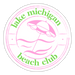 Lake Michigan Beach Club Sticker – Pink & Green | Durable Vinyl - white matte