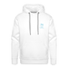 Lake Michigan Beach Club Men’s Premium Hoodie – White with Aqua Logo - white