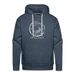 Lake Superior Surf Club Premium Hoodie – White Logo | Wild. Wavy. Wonderful. - heather denim