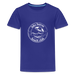 Lake Huron Beach Club Kids’ T-Shirt – White Logo | Soft Cotton Tee - royal blue