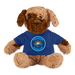 Michigan Sun & Surf Club Plush Dog – Cuddly Stuffed Animal with Logo Tee - royal blue