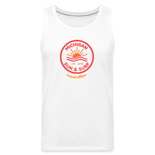 Michigan Sun & Surf “Sunset Edition” Men’s Premium Tank Top - white
