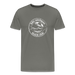 Lake Michigan Beach Club™ Men’s T-Shirt – White Logo - asphalt gray