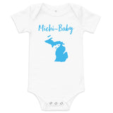 Michi-Baby in Blue Onesie - short sleeve one piece