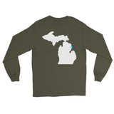 Tawas City with Map Unisex Long Sleeve Shirt