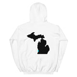 South Haven with Map Unisex Hoodie in White