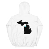 Traverse City with Map Unisex Hoodie in White